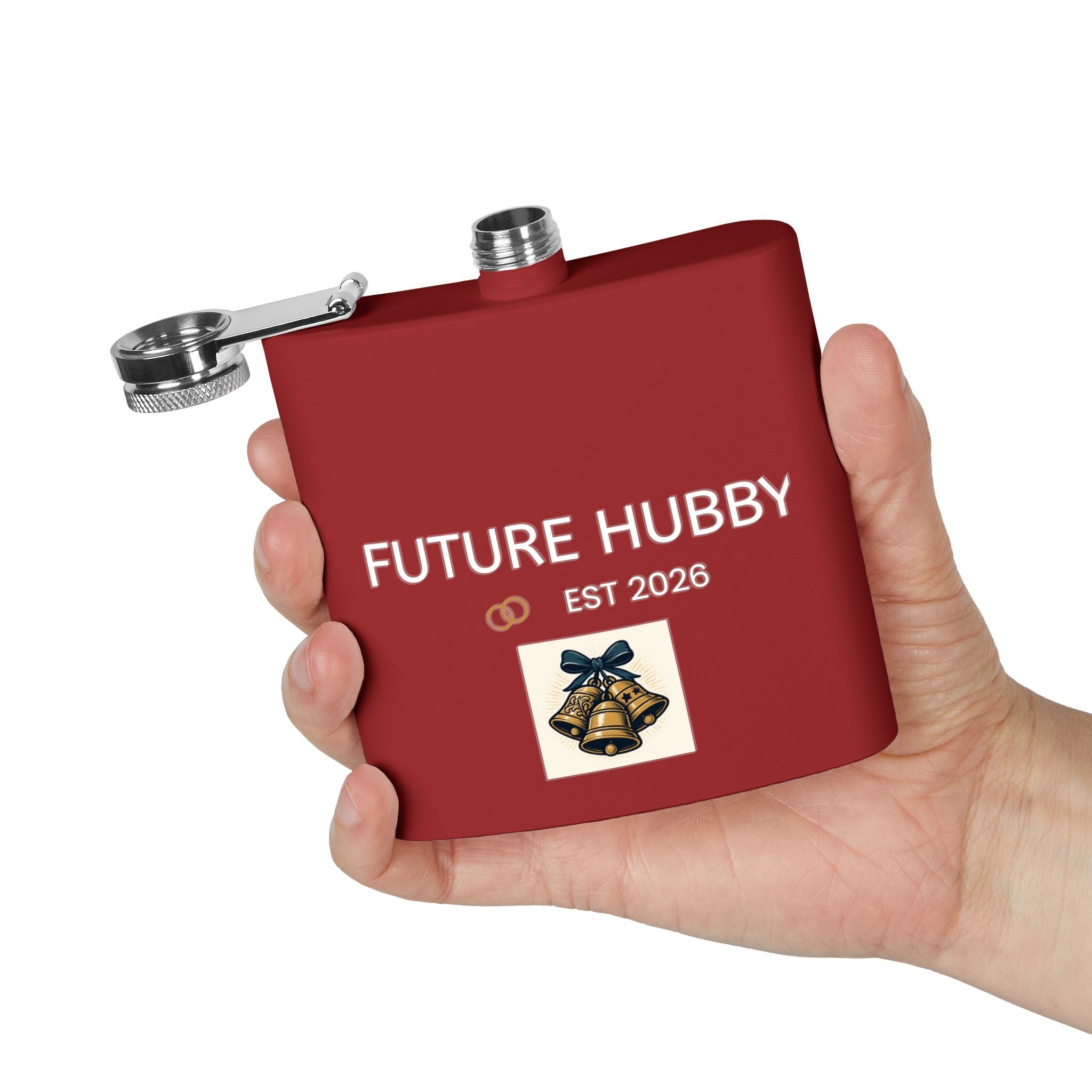 Personalized Future Hubby Flask | 6oz Stainless Steel Drinkware, Groomsmen Gift, Wedding Keepsake, Bachelor Party Essential, Custom Engraved