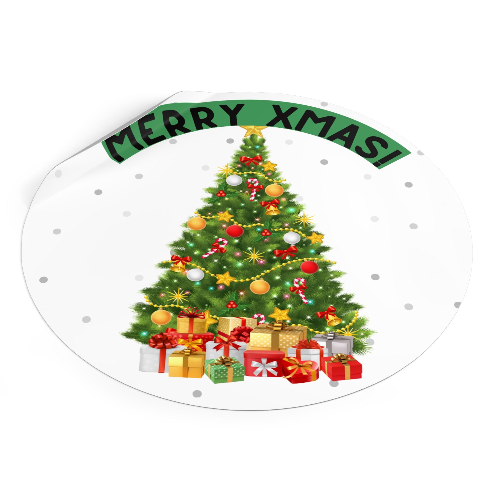 Christmas Tree Vinyl Stickers | Merry XMAS Decals for Holiday Decor, Gift Wrapping, Scrapbooking, Party Favors, Seasonal Crafts