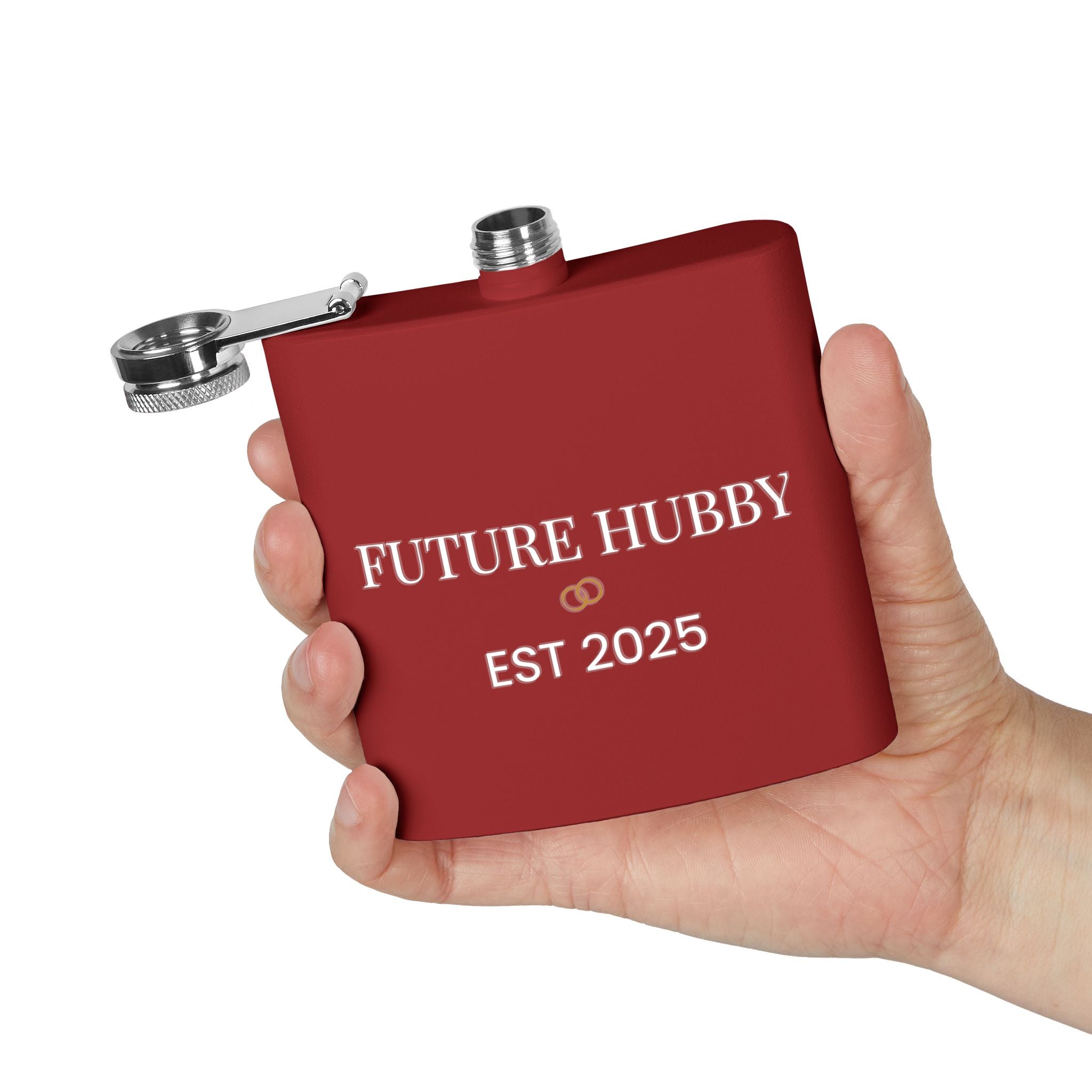 Future Hubby Stainless Steel Flask, 6oz - Unique Groomsmen Gift, Wedding Favor, Engraved Flask, Personalized Accessory, Bachelor Party