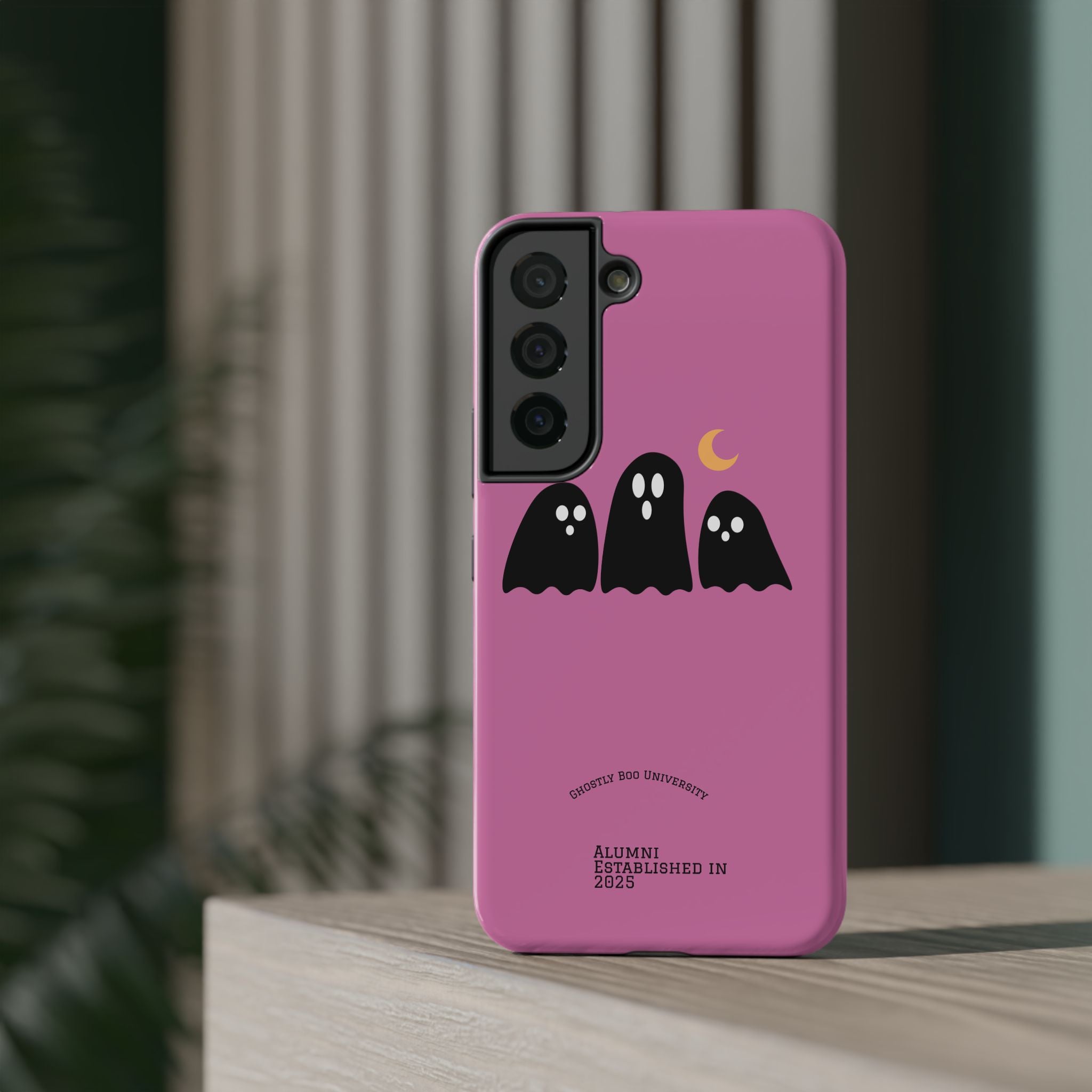 Ghostly Boo University Impact-Resistant Cases, Cute Phone Cover, Halloween Gift, College Student Accessory, Alumni Case