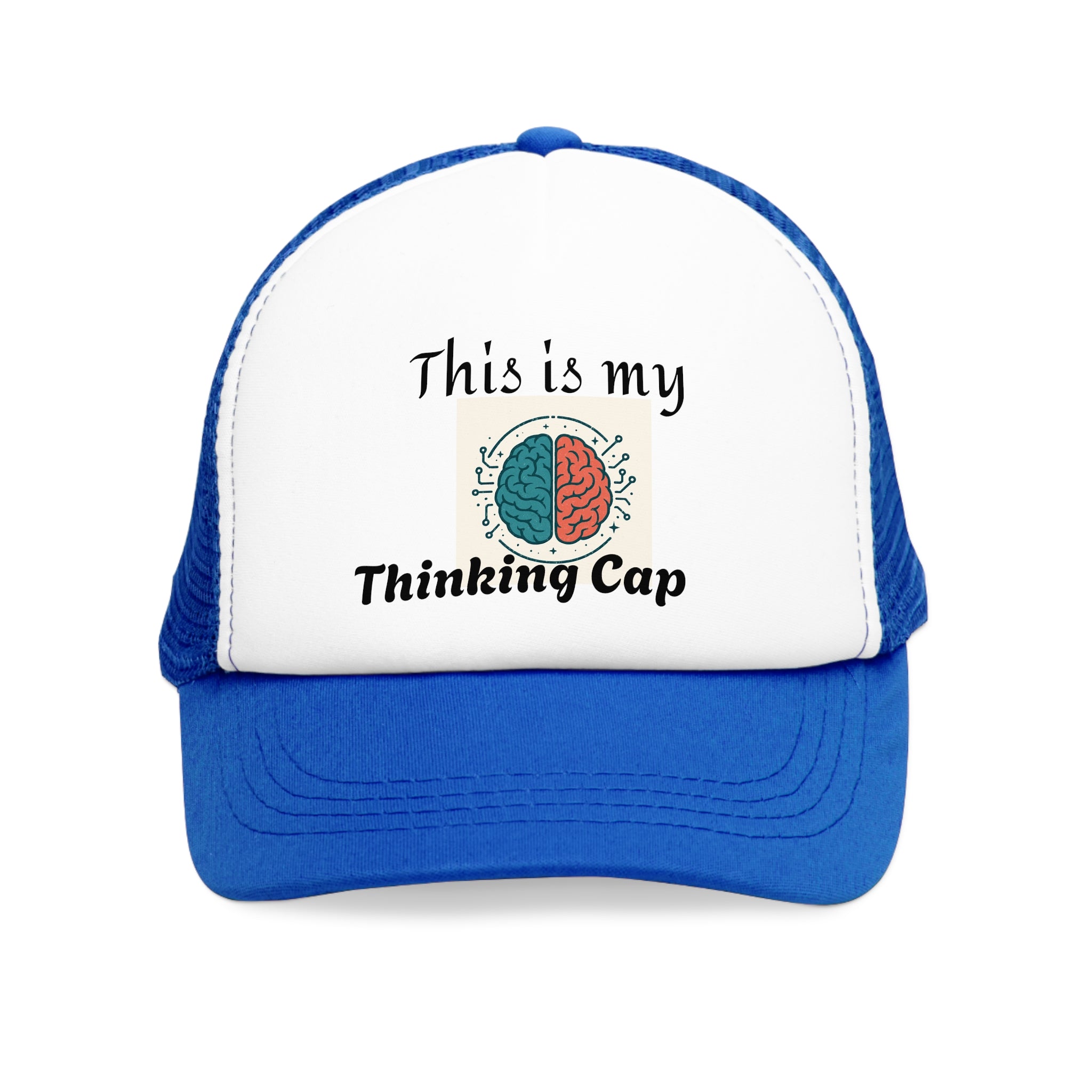 Thinking Cap Mesh Cap, Trucker Hat, Gift for Students, Brain Design, Casual Hat, Fun Accessories, Thoughtful Gift Idea