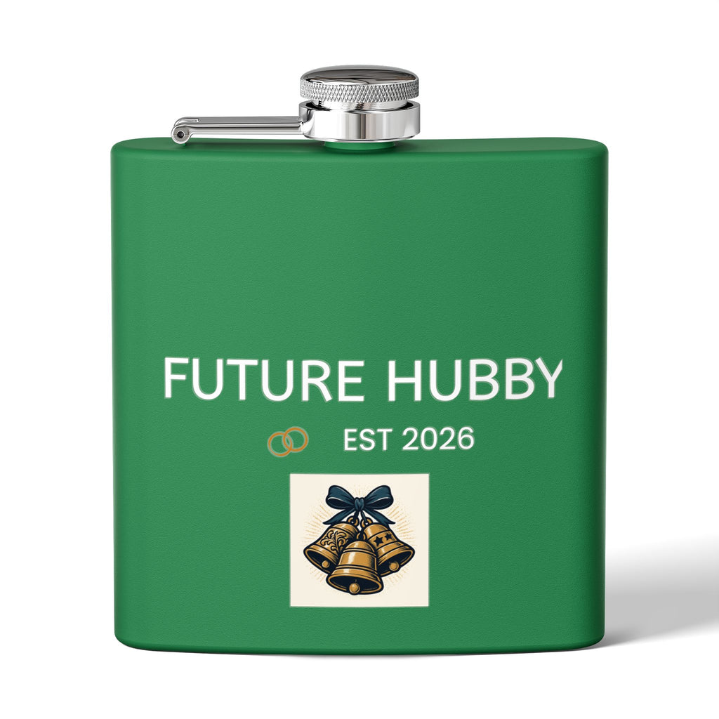 Personalized Future Hubby Flask | 6oz Stainless Steel Drinkware, Groomsmen Gift, Wedding Keepsake, Bachelor Party Essential, Custom Engraved