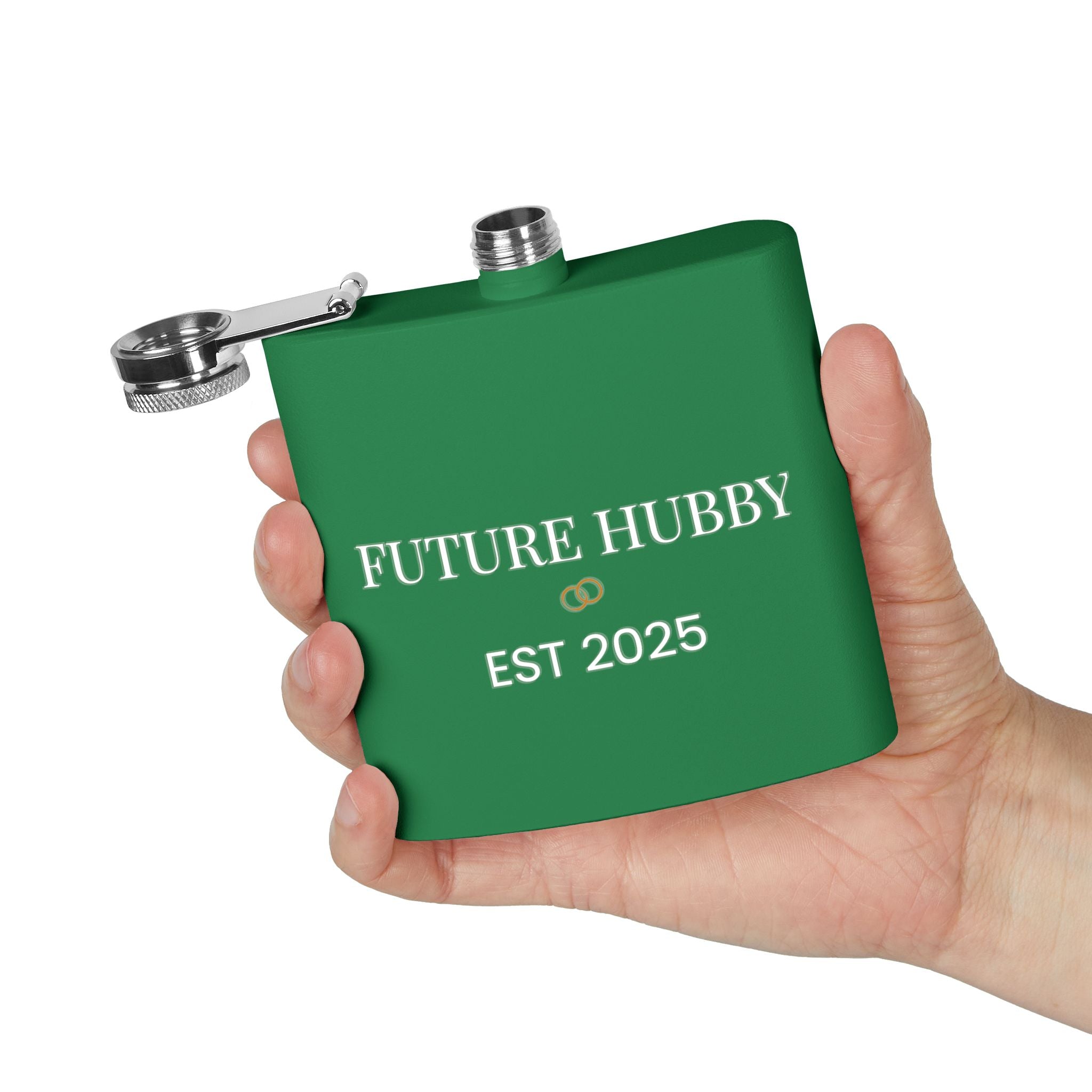 Future Hubby Stainless Steel Flask, 6oz - Unique Groomsmen Gift, Wedding Favor, Engraved Flask, Personalized Accessory, Bachelor Party