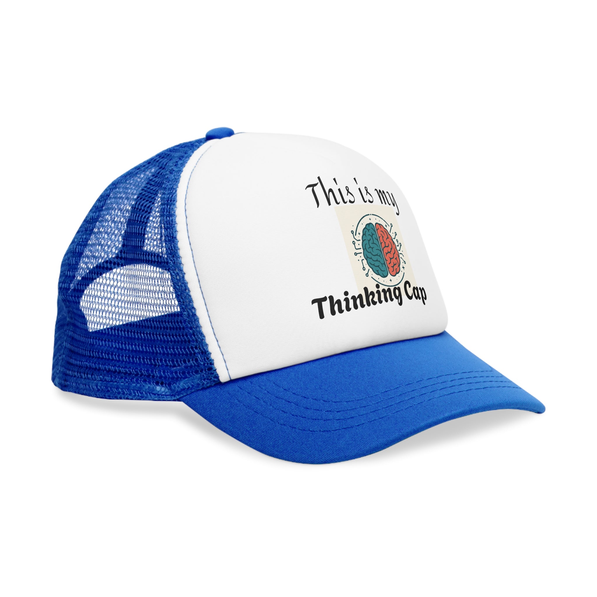 Thinking Cap Mesh Cap, Trucker Hat, Gift for Students, Brain Design, Casual Hat, Fun Accessories, Thoughtful Gift Idea