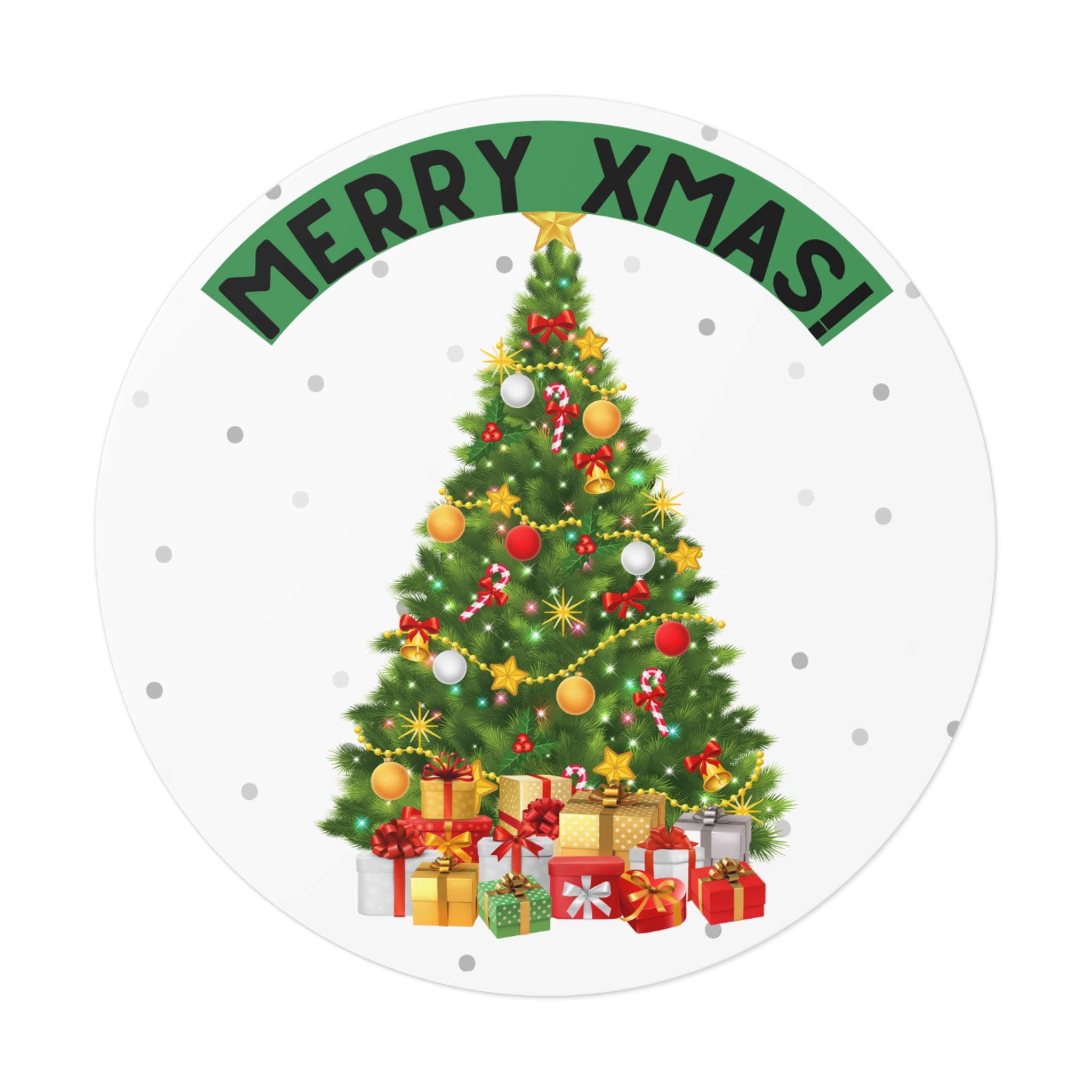Christmas Tree Vinyl Stickers | Merry XMAS Decals for Holiday Decor, Gift Wrapping, Scrapbooking, Party Favors, Seasonal Crafts