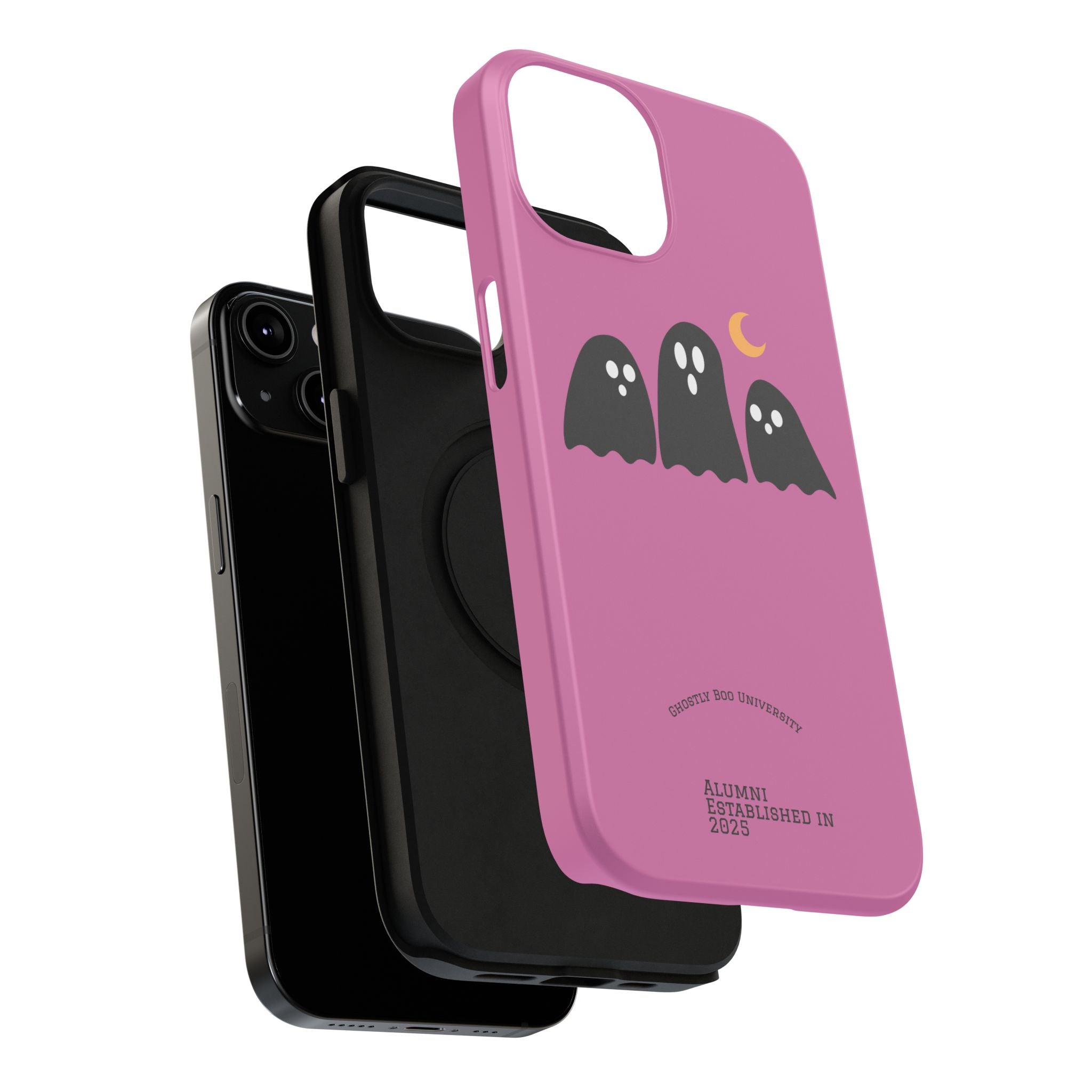 Ghostly Boo University Impact-Resistant Cases, Cute Phone Cover, Halloween Gift, College Student Accessory, Alumni Case