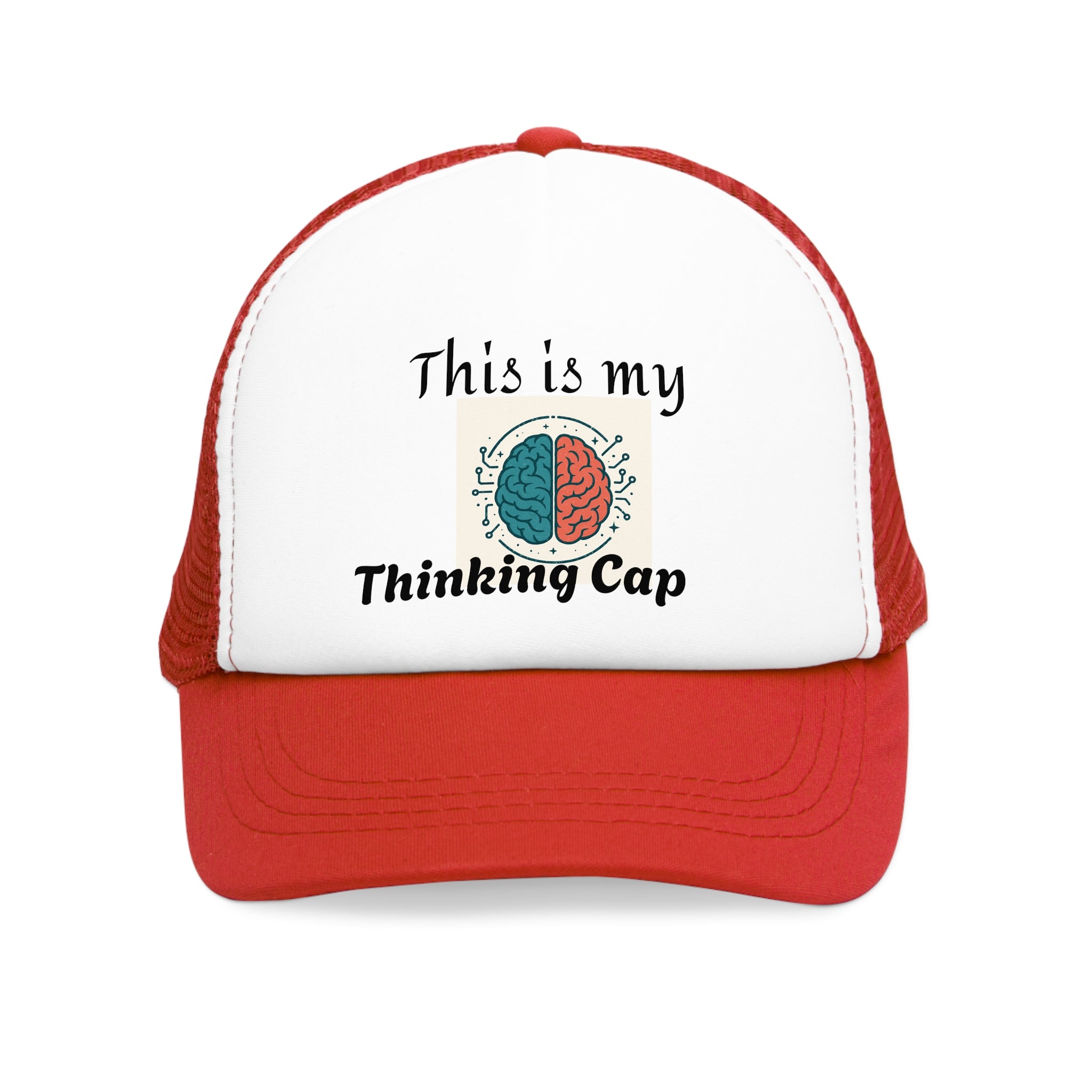 Thinking Cap Mesh Cap, Trucker Hat, Gift for Students, Brain Design, Casual Hat, Fun Accessories, Thoughtful Gift Idea