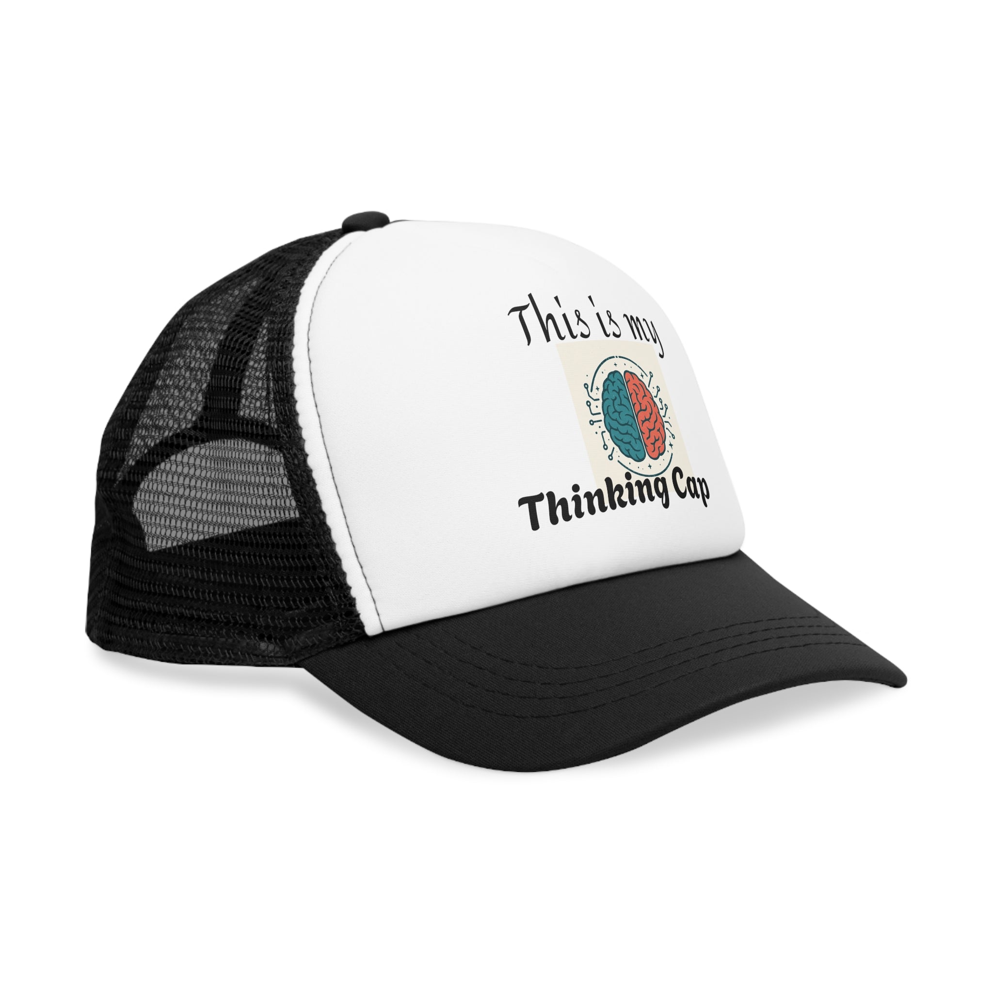 Thinking Cap Mesh Cap, Trucker Hat, Gift for Students, Brain Design, Casual Hat, Fun Accessories, Thoughtful Gift Idea