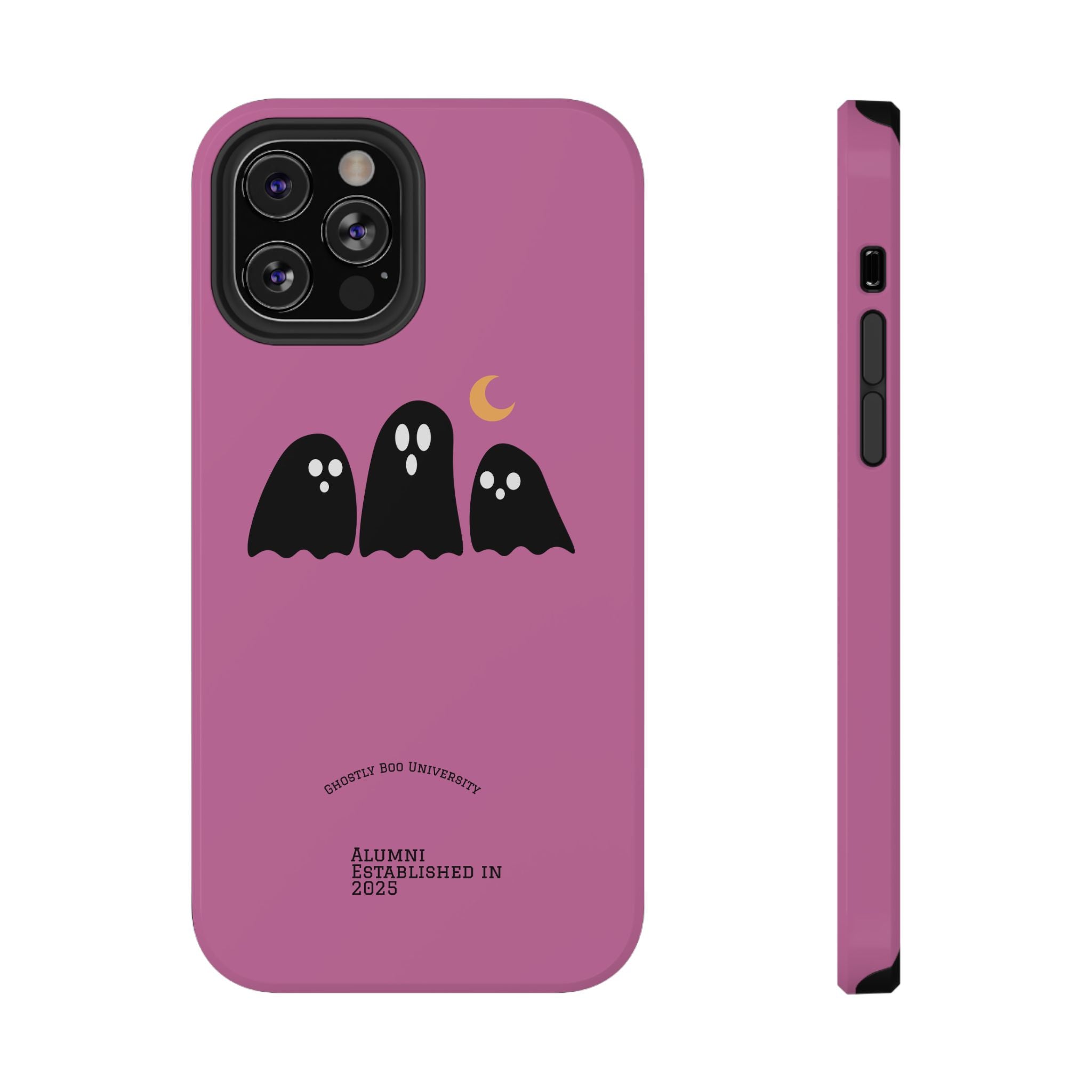 Ghostly Boo University Impact-Resistant Cases, Cute Phone Cover, Halloween Gift, College Student Accessory, Alumni Case