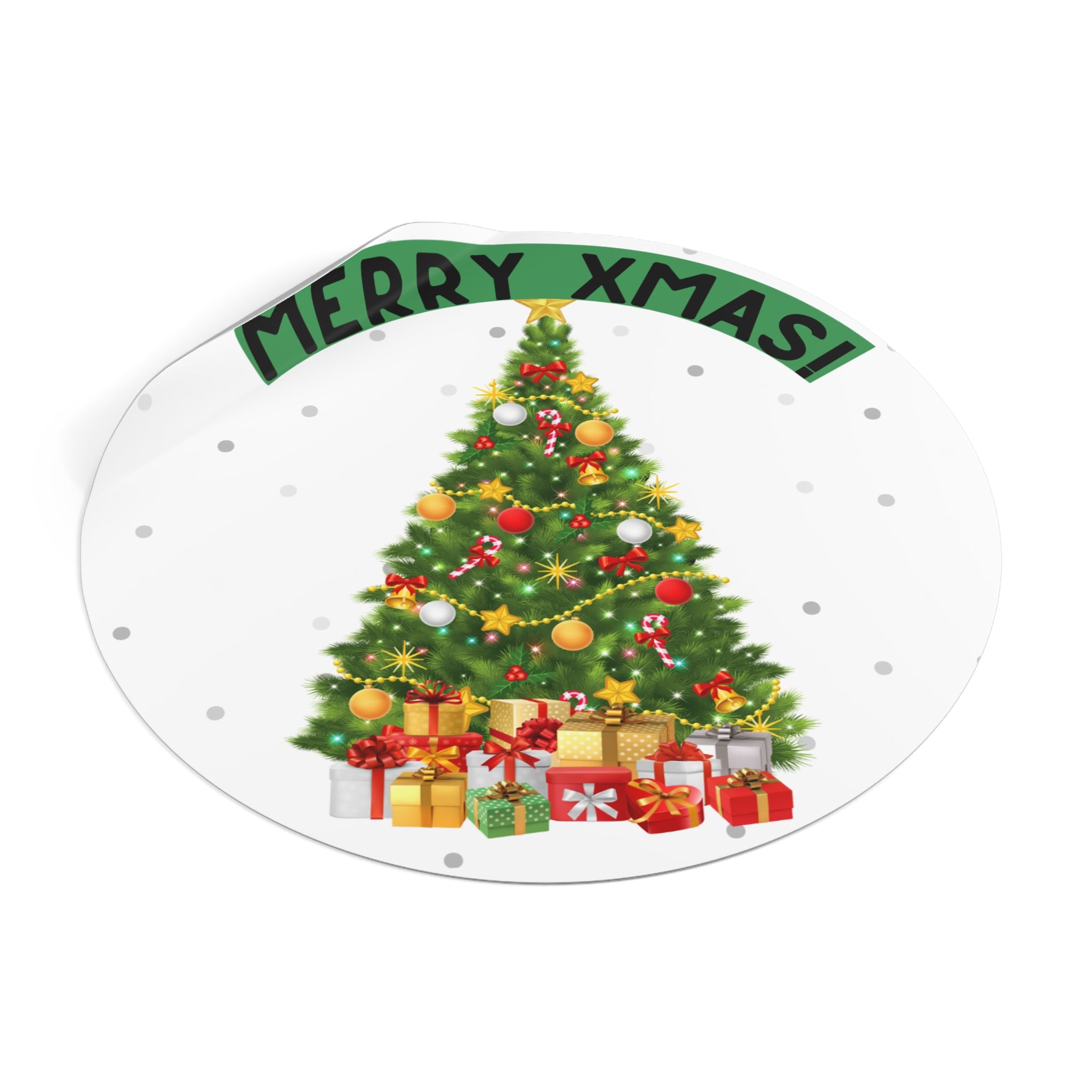 Christmas Tree Vinyl Stickers | Merry XMAS Decals for Holiday Decor, Gift Wrapping, Scrapbooking, Party Favors, Seasonal Crafts
