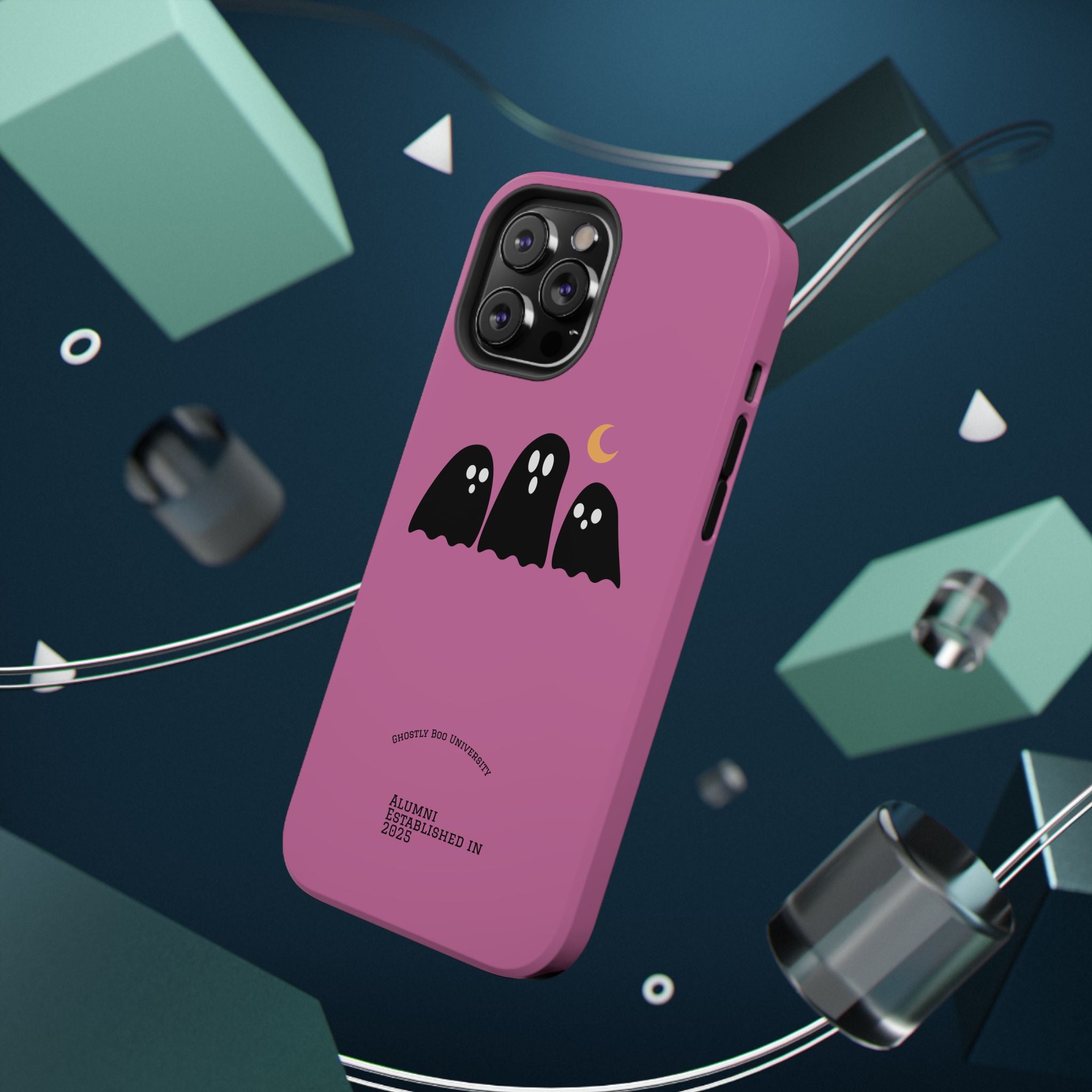 Ghostly Boo University Impact-Resistant Cases, Cute Phone Cover, Halloween Gift, College Student Accessory, Alumni Case