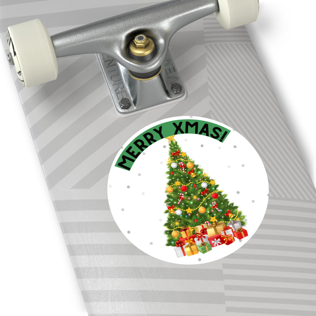 Christmas Tree Vinyl Stickers | Merry XMAS Decals for Holiday Decor, Gift Wrapping, Scrapbooking, Party Favors, Seasonal Crafts