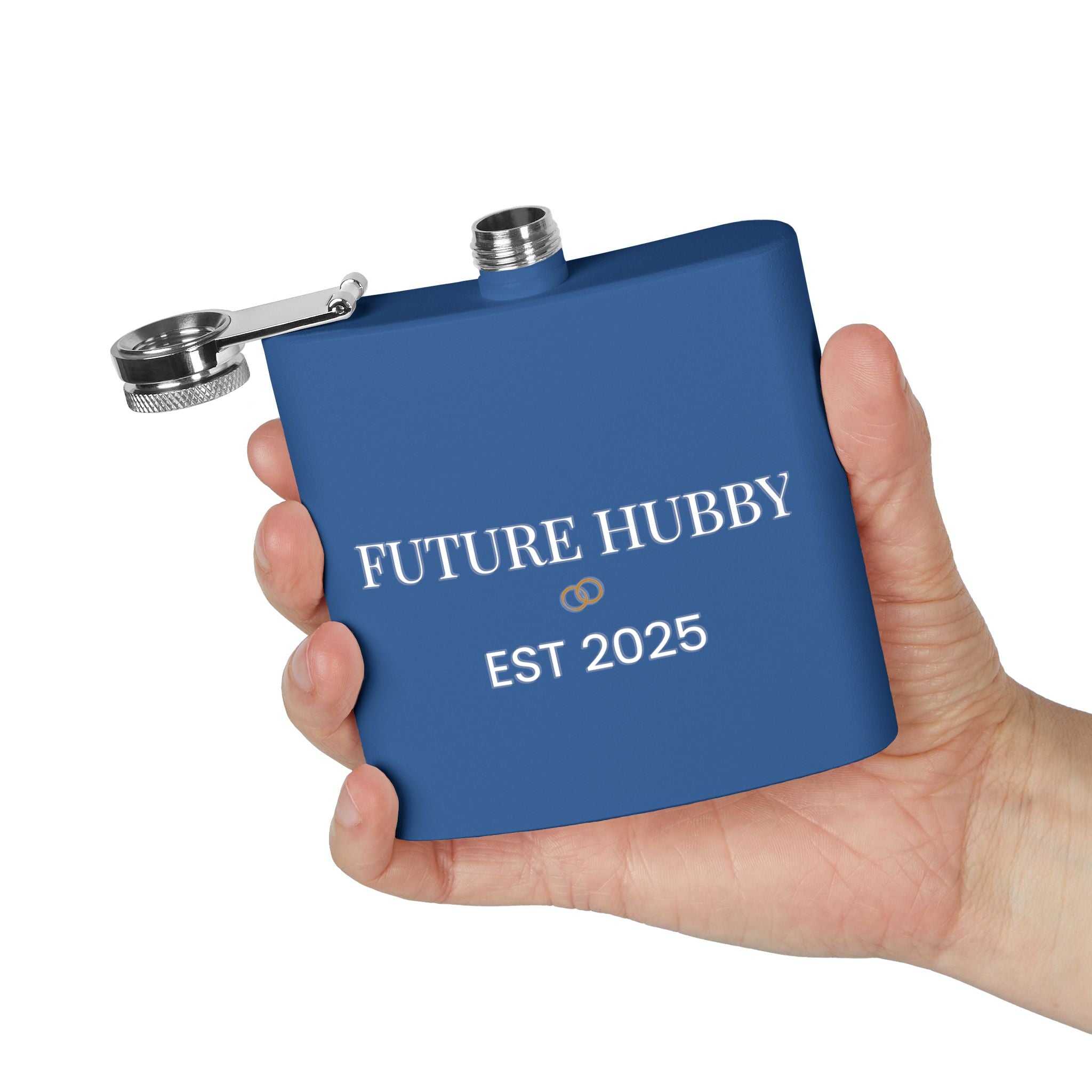 Future Hubby Stainless Steel Flask, 6oz - Unique Groomsmen Gift, Wedding Favor, Engraved Flask, Personalized Accessory, Bachelor Party