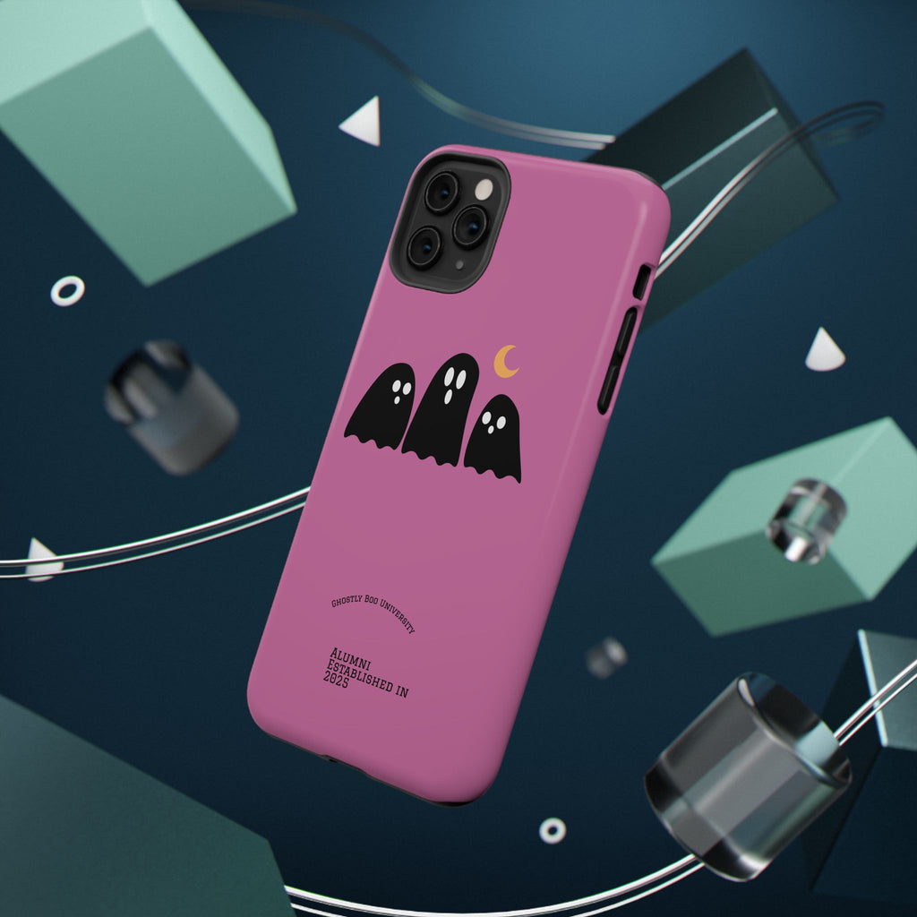 Ghostly Boo University Impact-Resistant Cases, Cute Phone Cover, Halloween Gift, College Student Accessory, Alumni Case