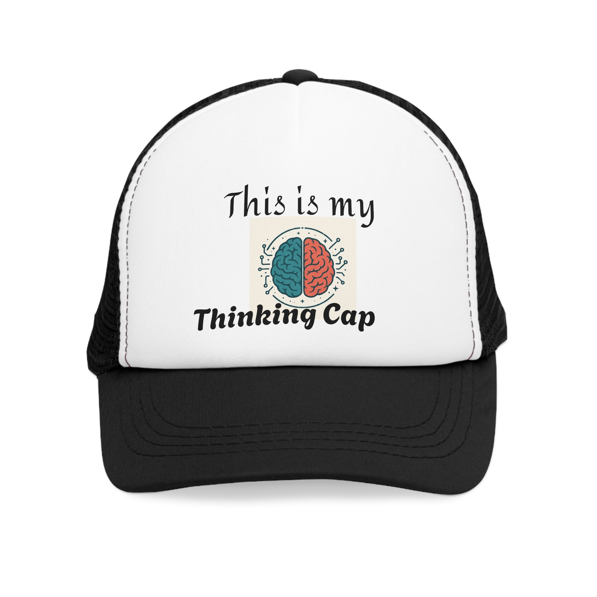 Thinking Cap Mesh Cap, Trucker Hat, Gift for Students, Brain Design, Casual Hat, Fun Accessories, Thoughtful Gift Idea