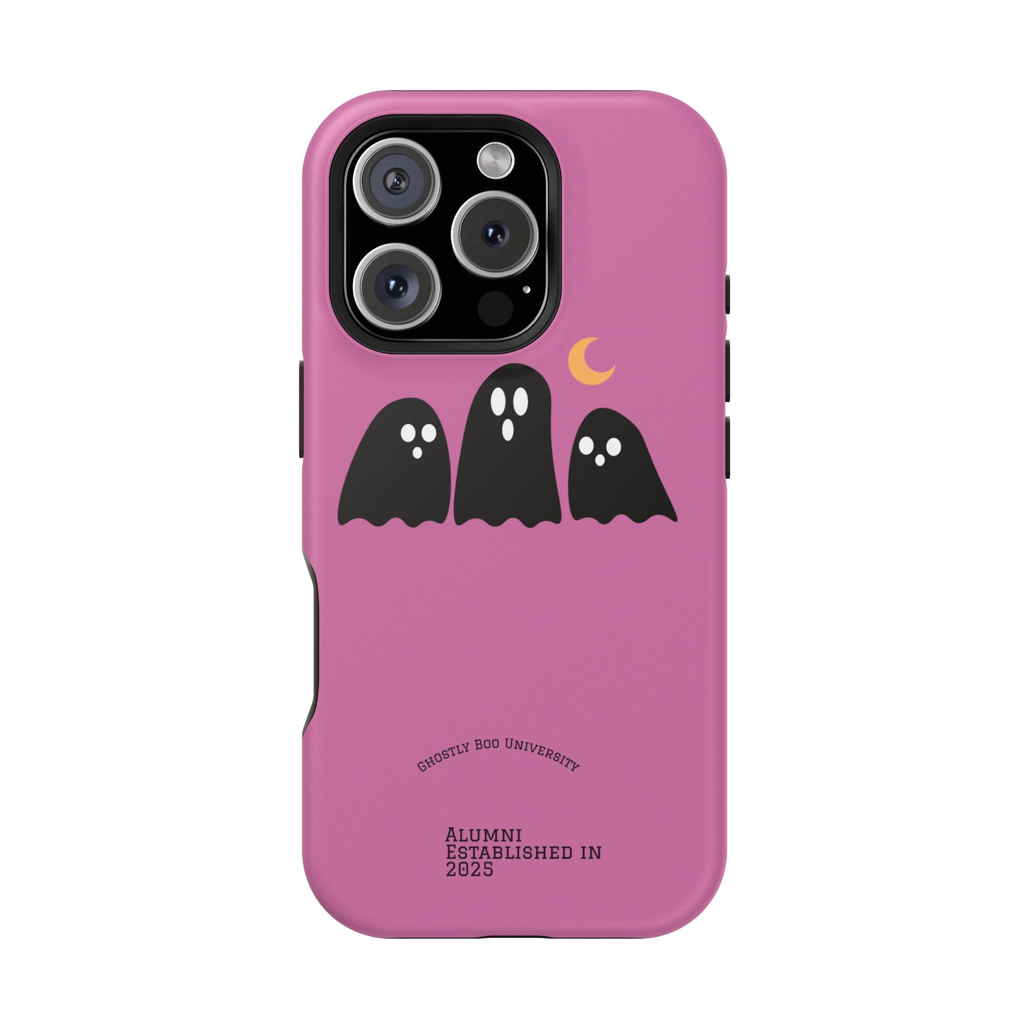 Ghostly Boo University Impact-Resistant Cases, Cute Phone Cover, Halloween Gift, College Student Accessory, Alumni Case