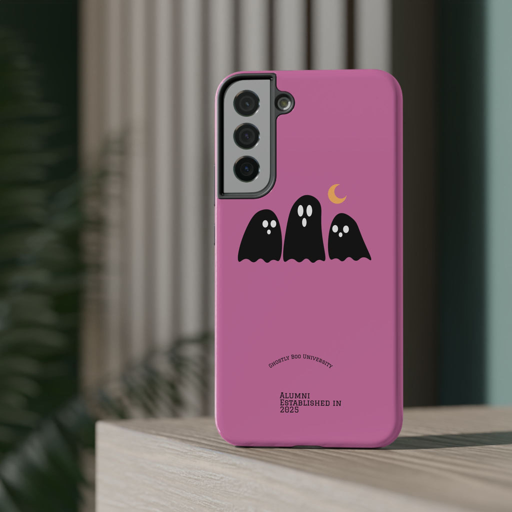 Ghostly Boo University Impact-Resistant Cases, Cute Phone Cover, Halloween Gift, College Student Accessory, Alumni Case