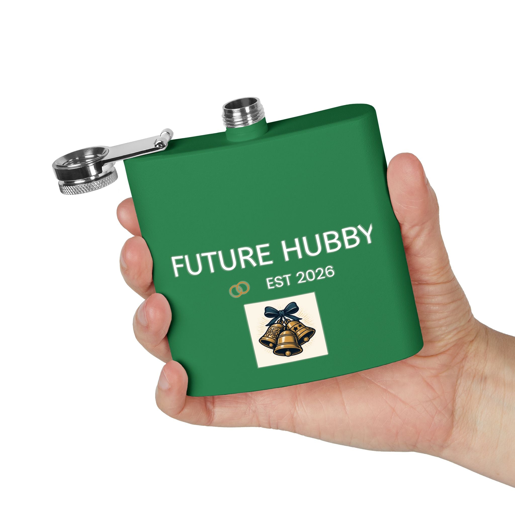 Personalized Future Hubby Flask | 6oz Stainless Steel Drinkware, Groomsmen Gift, Wedding Keepsake, Bachelor Party Essential, Custom Engraved