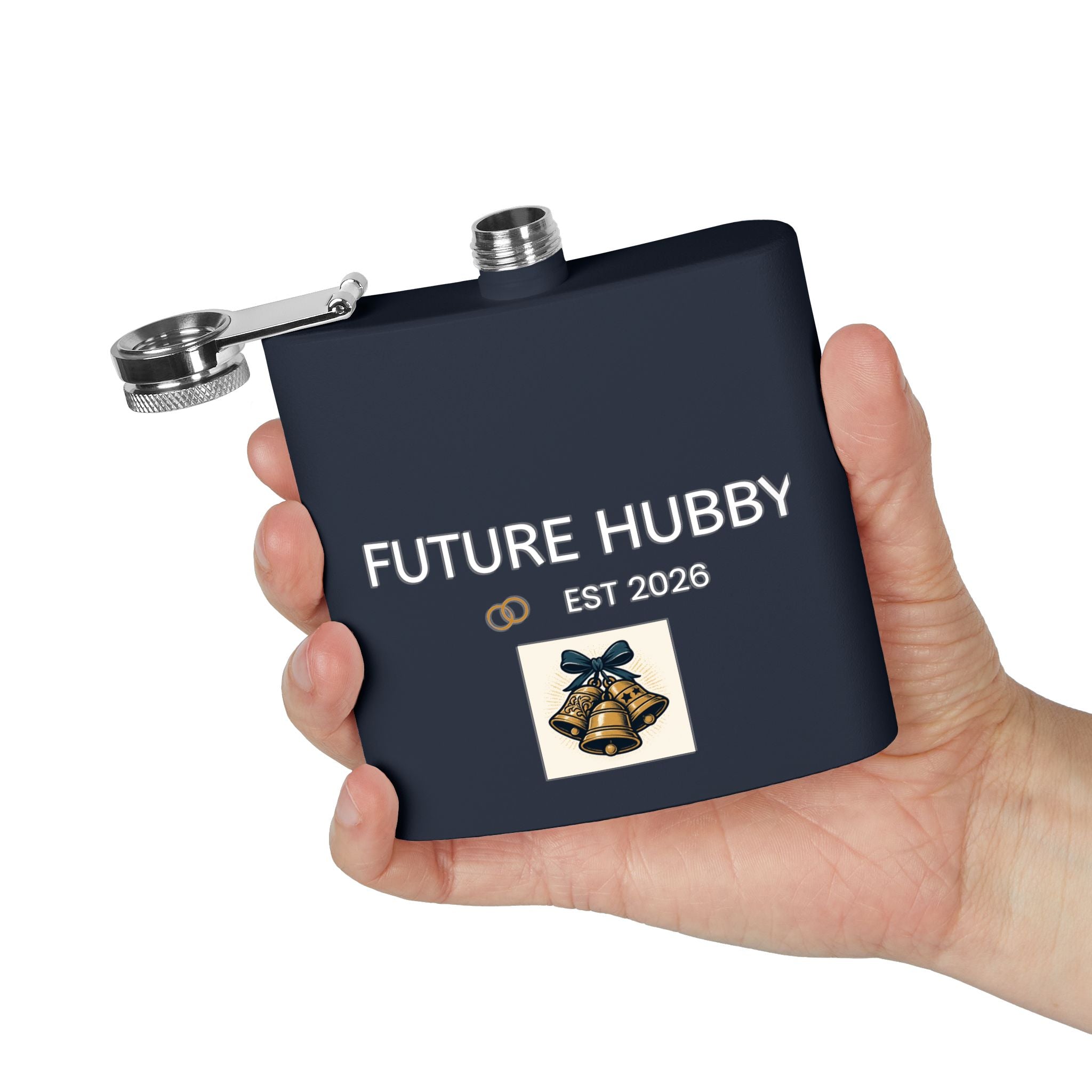 Personalized Future Hubby Flask | 6oz Stainless Steel Drinkware, Groomsmen Gift, Wedding Keepsake, Bachelor Party Essential, Custom Engraved