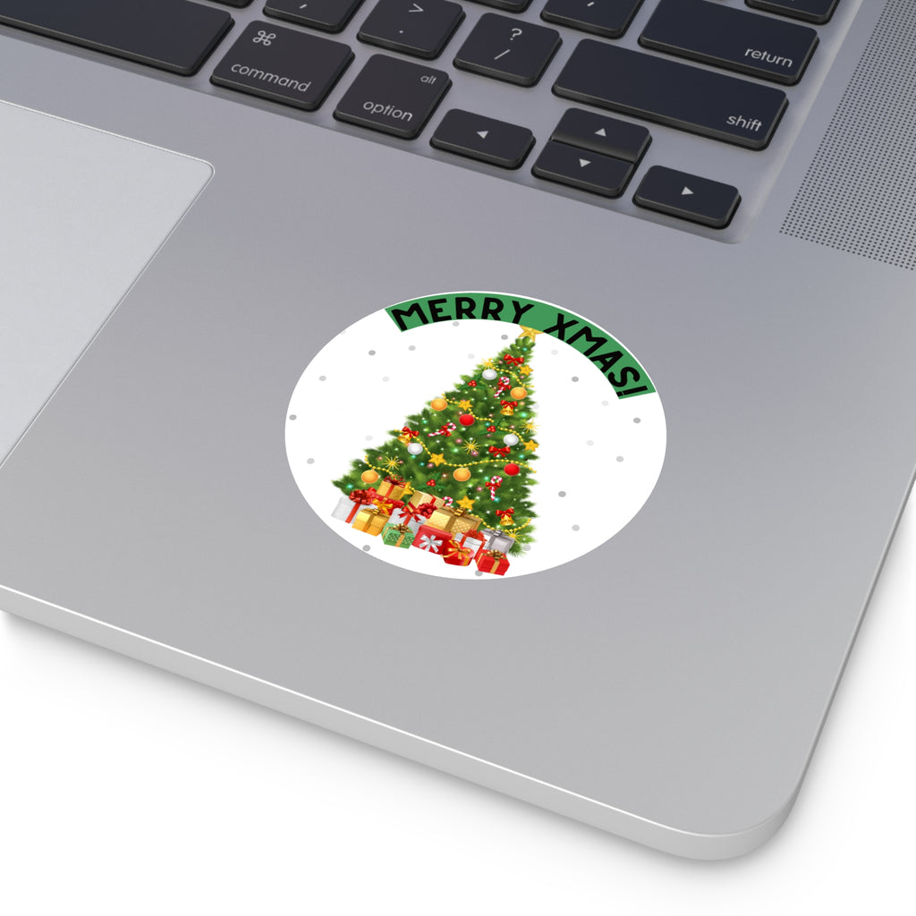 Christmas Tree Vinyl Stickers | Merry XMAS Decals for Holiday Decor, Gift Wrapping, Scrapbooking, Party Favors, Seasonal Crafts