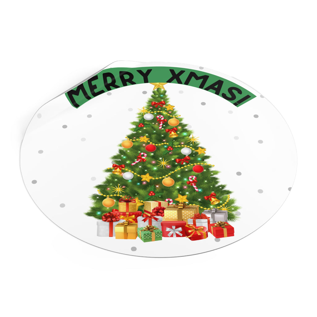 Christmas Tree Vinyl Stickers | Merry XMAS Decals for Holiday Decor, Gift Wrapping, Scrapbooking, Party Favors, Seasonal Crafts