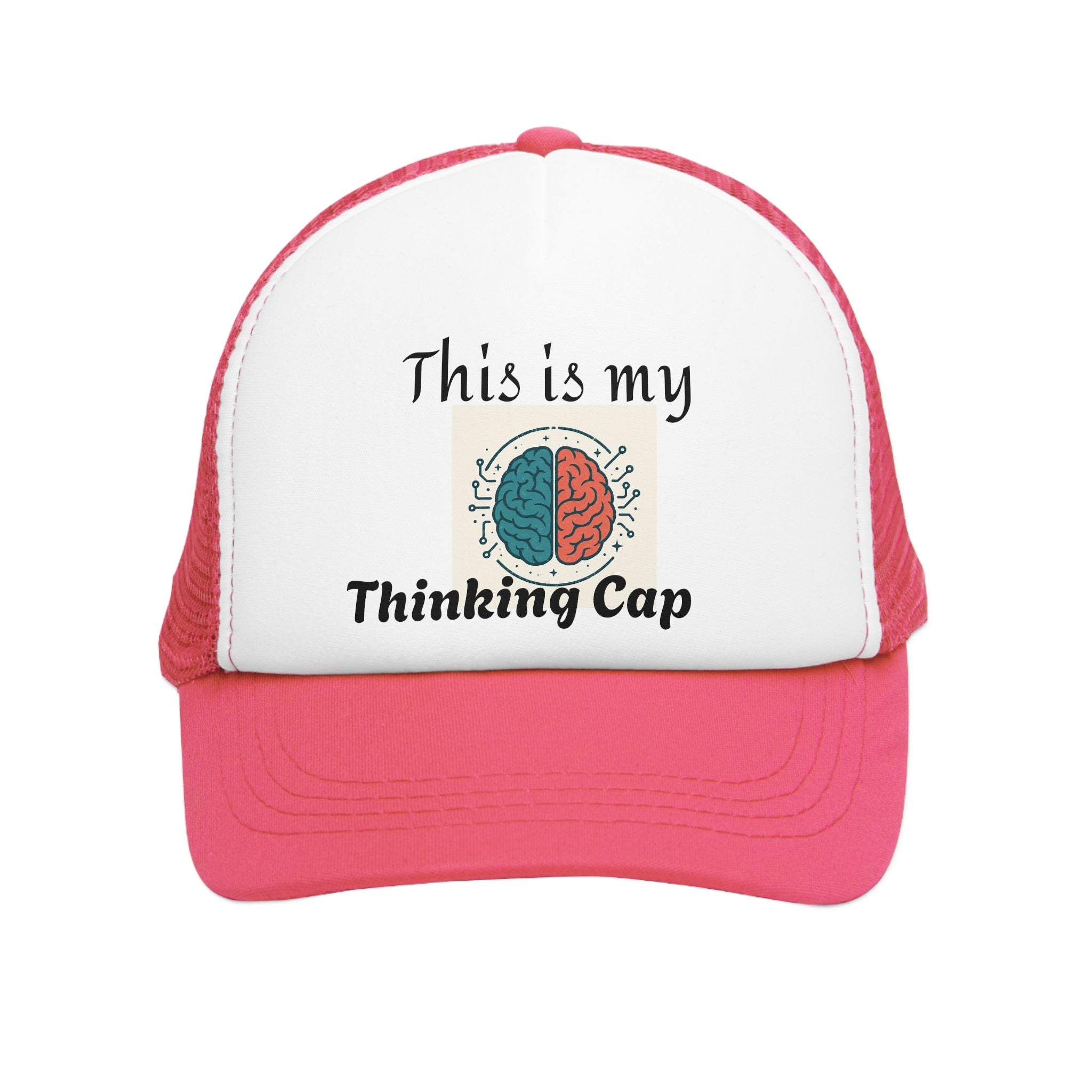Thinking Cap Mesh Cap, Trucker Hat, Gift for Students, Brain Design, Casual Hat, Fun Accessories, Thoughtful Gift Idea