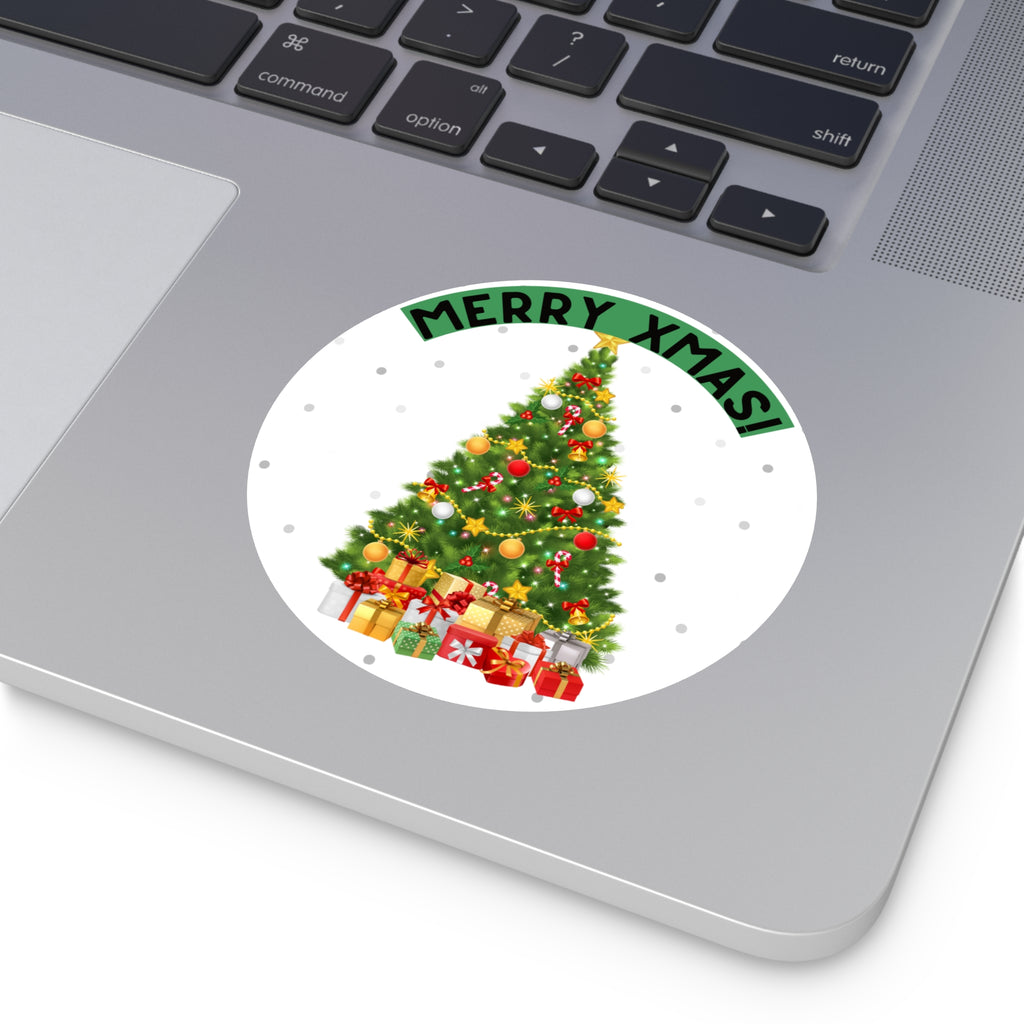 Christmas Tree Vinyl Stickers | Merry XMAS Decals for Holiday Decor, Gift Wrapping, Scrapbooking, Party Favors, Seasonal Crafts