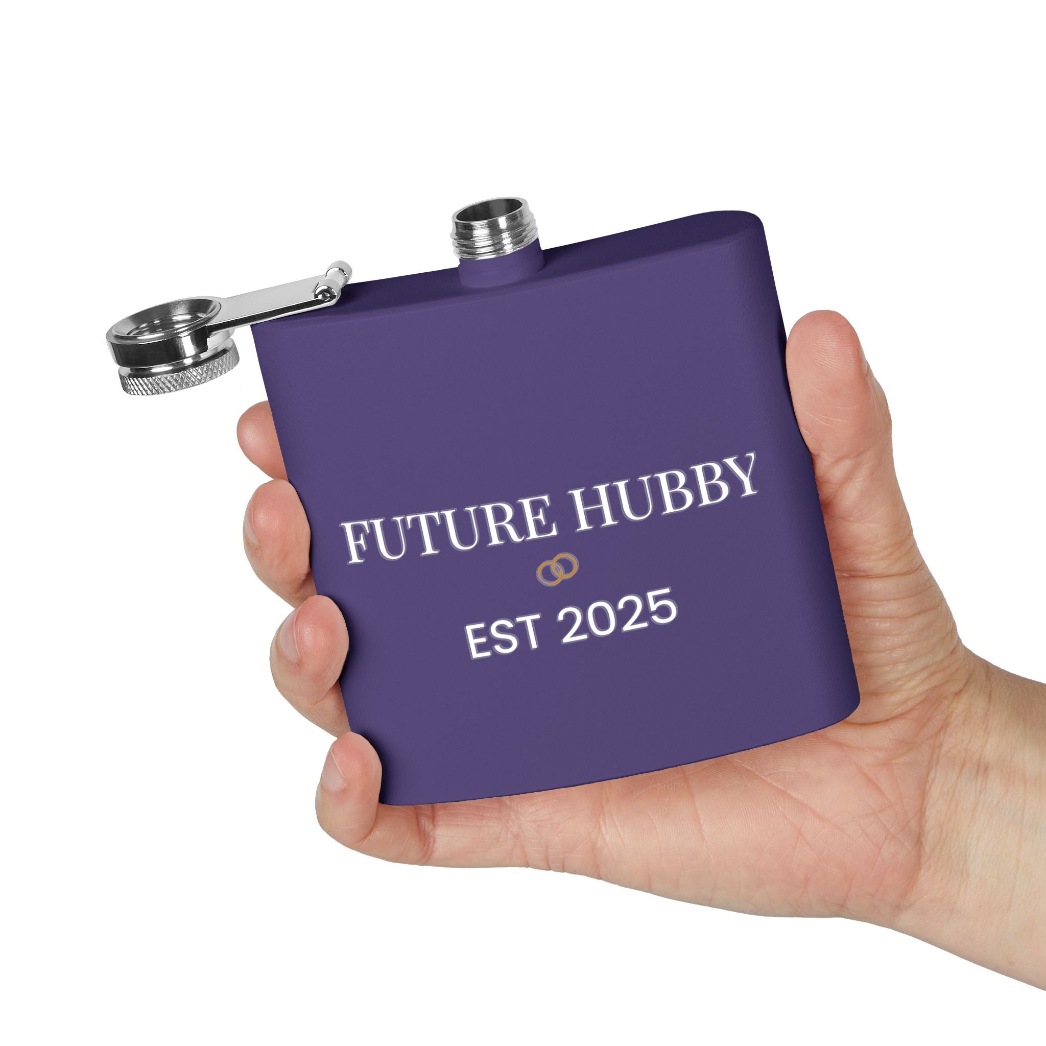 Future Hubby Stainless Steel Flask, 6oz - Unique Groomsmen Gift, Wedding Favor, Engraved Flask, Personalized Accessory, Bachelor Party