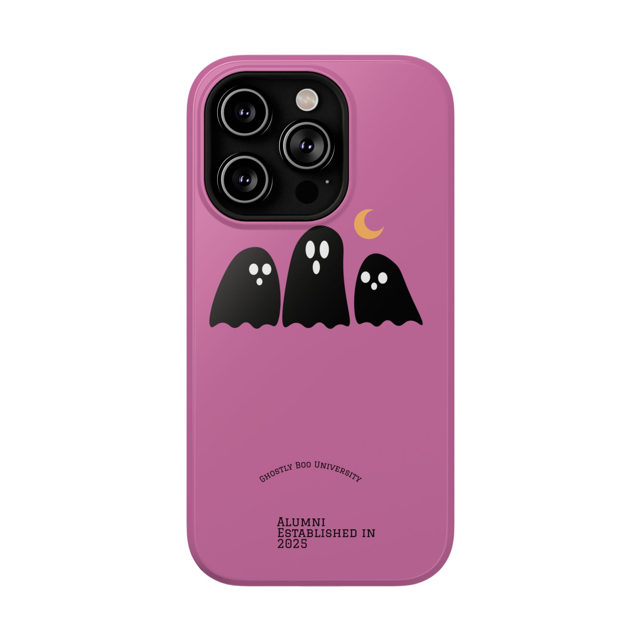 Ghostly Boo University Impact-Resistant Cases, Cute Phone Cover, Halloween Gift, College Student Accessory, Alumni Case