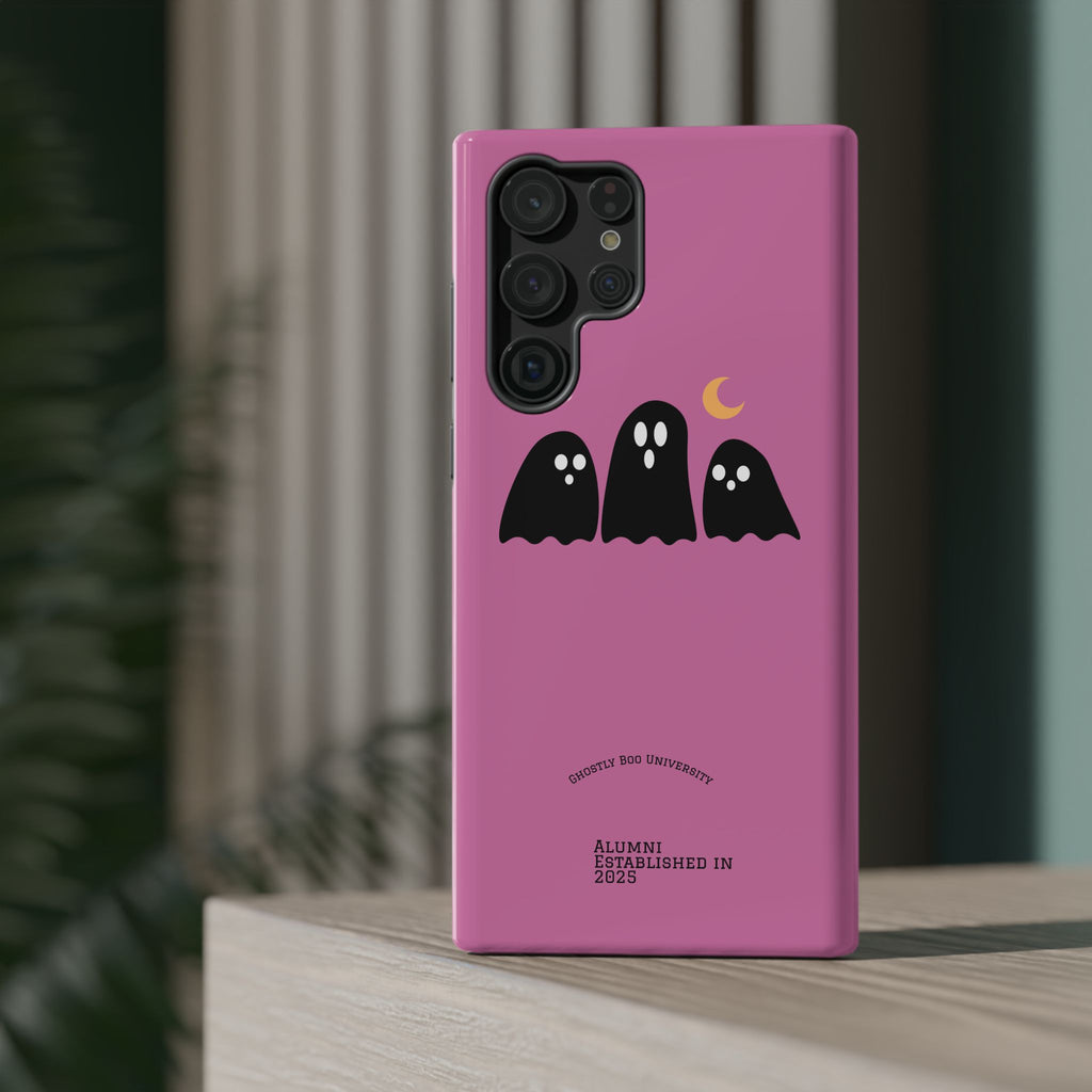 Ghostly Boo University Impact-Resistant Cases, Cute Phone Cover, Halloween Gift, College Student Accessory, Alumni Case