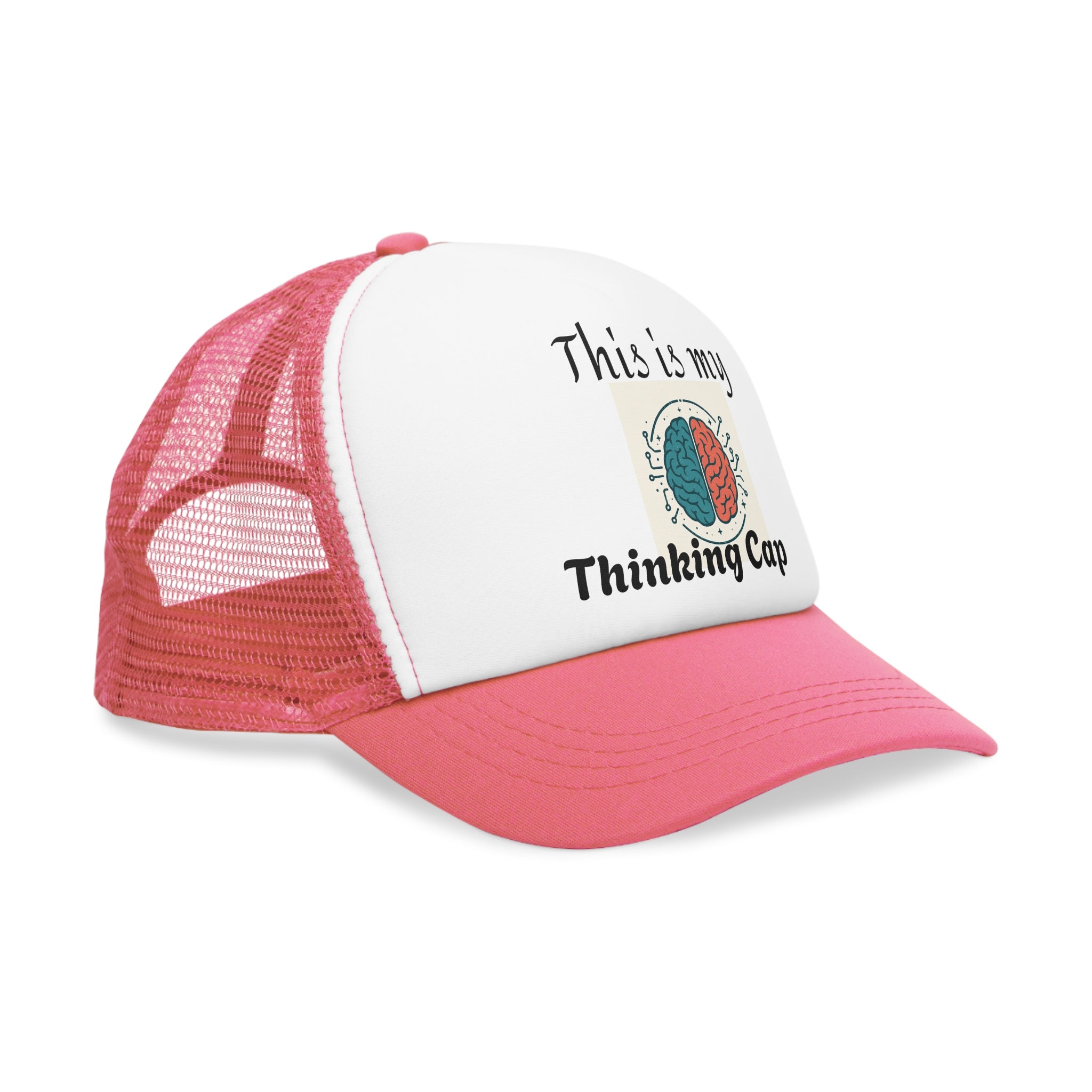 Thinking Cap Mesh Cap, Trucker Hat, Gift for Students, Brain Design, Casual Hat, Fun Accessories, Thoughtful Gift Idea