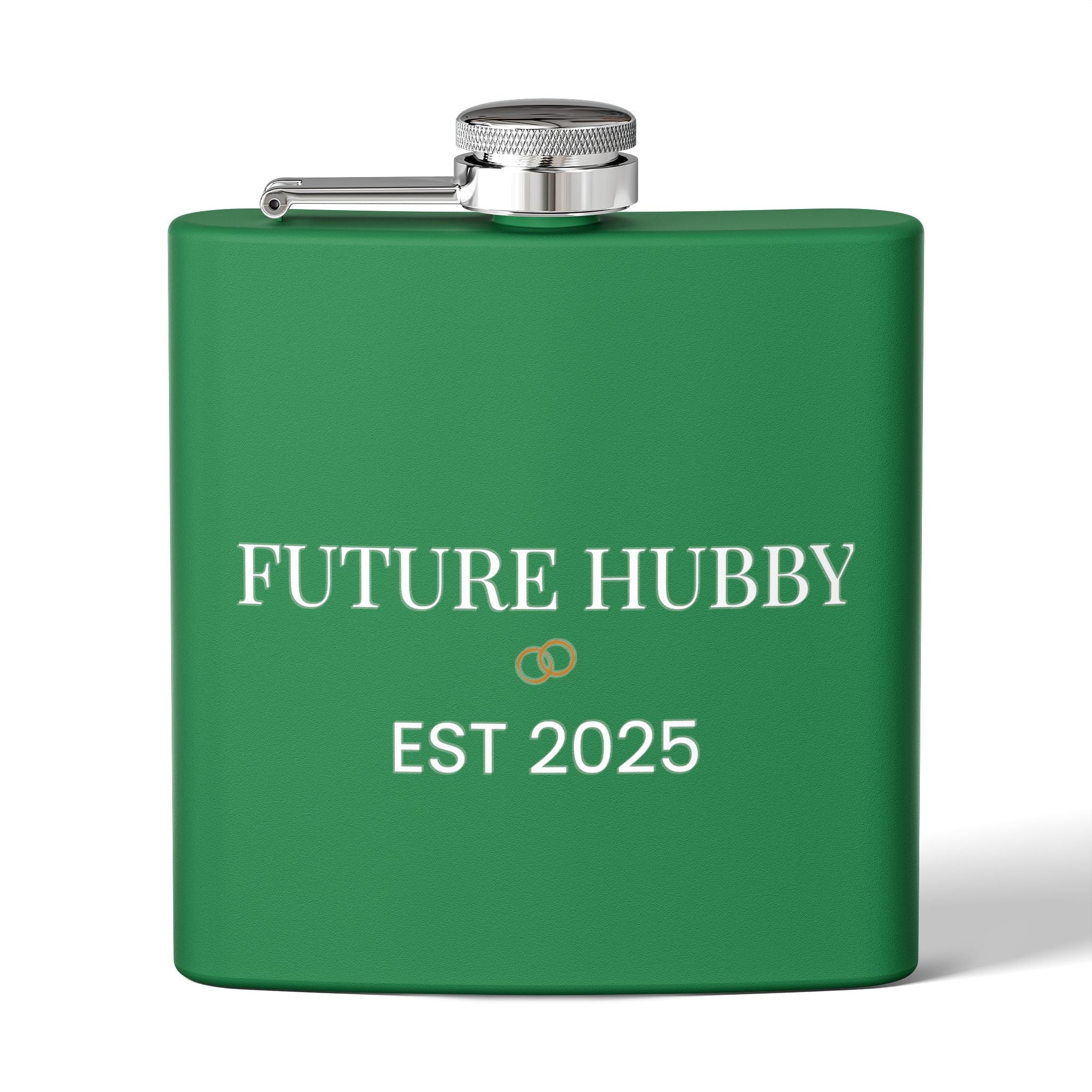 Future Hubby Stainless Steel Flask, 6oz - Unique Groomsmen Gift, Wedding Favor, Engraved Flask, Personalized Accessory, Bachelor Party