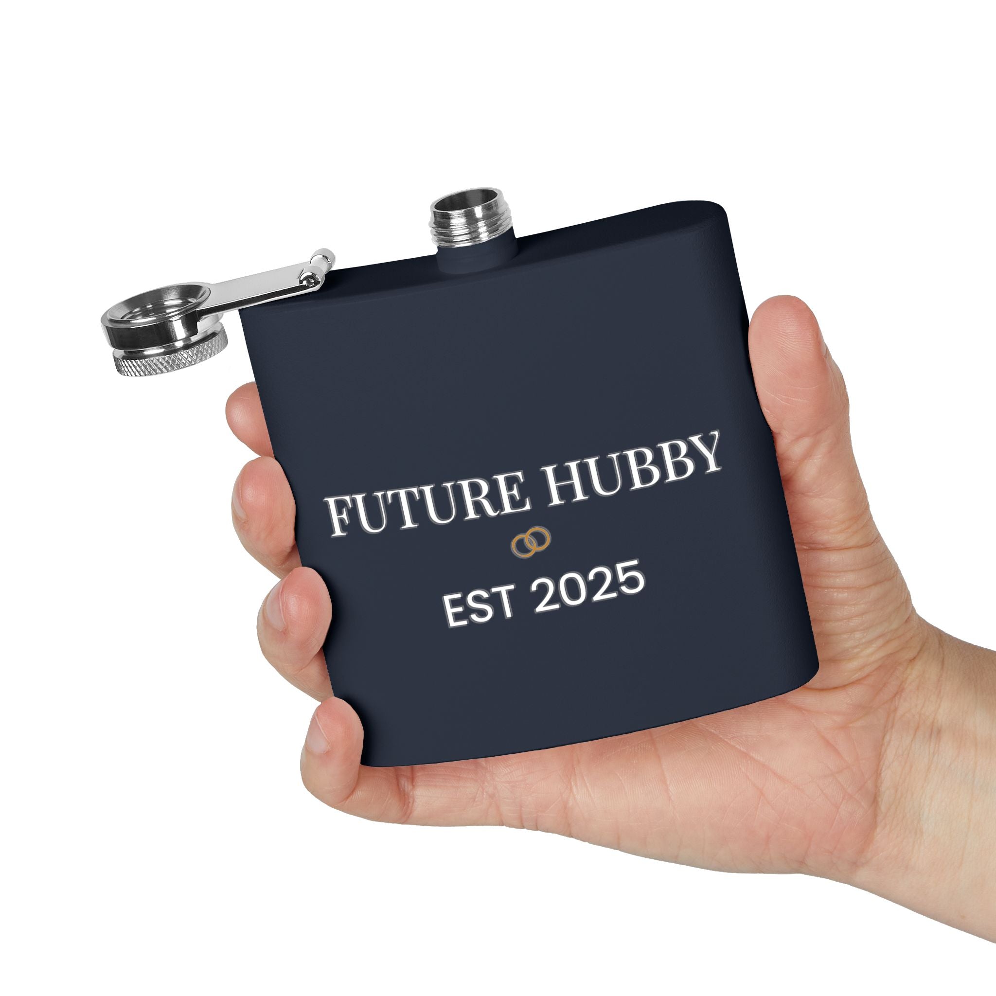 Future Hubby Stainless Steel Flask, 6oz - Unique Groomsmen Gift, Wedding Favor, Engraved Flask, Personalized Accessory, Bachelor Party
