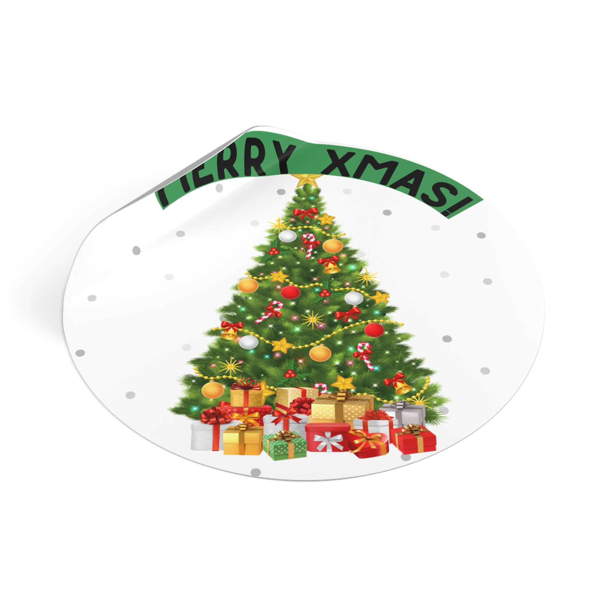 Christmas Tree Vinyl Stickers | Merry XMAS Decals for Holiday Decor, Gift Wrapping, Scrapbooking, Party Favors, Seasonal Crafts