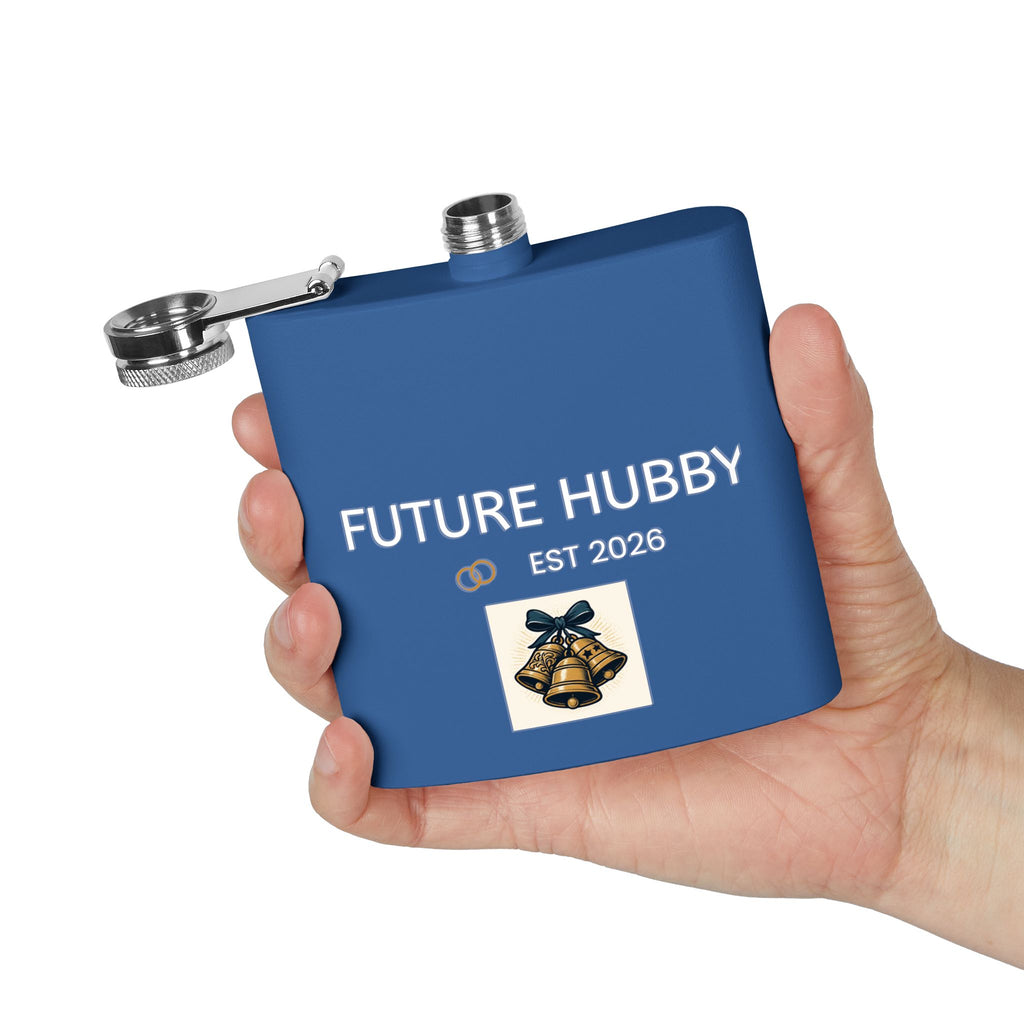 Personalized Future Hubby Flask | 6oz Stainless Steel Drinkware, Groomsmen Gift, Wedding Keepsake, Bachelor Party Essential, Custom Engraved